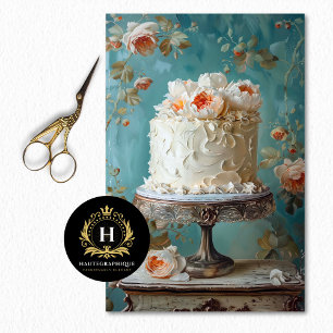 Vintage Blumenkuchendekoupage Seidenpapier