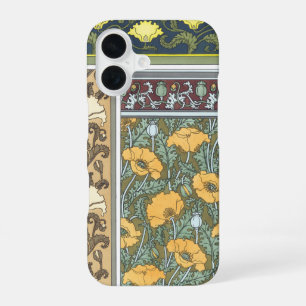 Vintage-Blumenkunst Art Nouveau Mohnblumen iPhone 16 Hülle