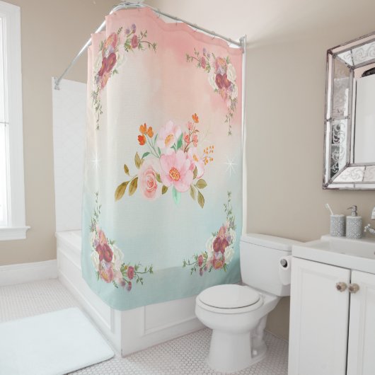 Vintage Blumenkunst, Frühlingsblumen Duschvorhang (Beispiel)