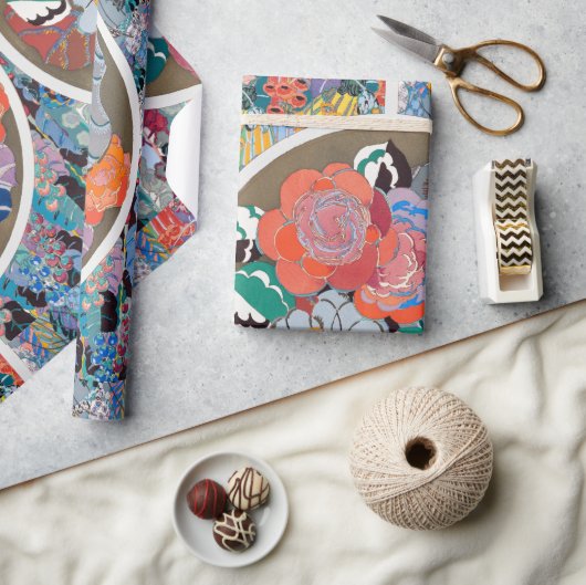 Vintage Blumenkunst Geschenkpapier (Kunsthandwerk)