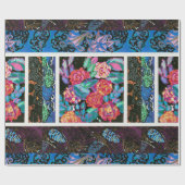 Vintage Blumenkunst Geschenkpapier (Flach)