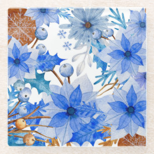 Vintage Blumenkunst Glasuntersetzer