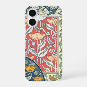Vintage-Blumenkunst im Jugendstil Mohnblumen iPhone 16 Hülle