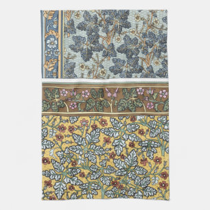 Vintage-Blumenkunst im Jugendstil Wilde Storchschn Geschirrtuch