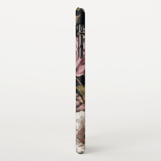 Vintage Blumenkunst iPhone Hülle (Linke Seite)