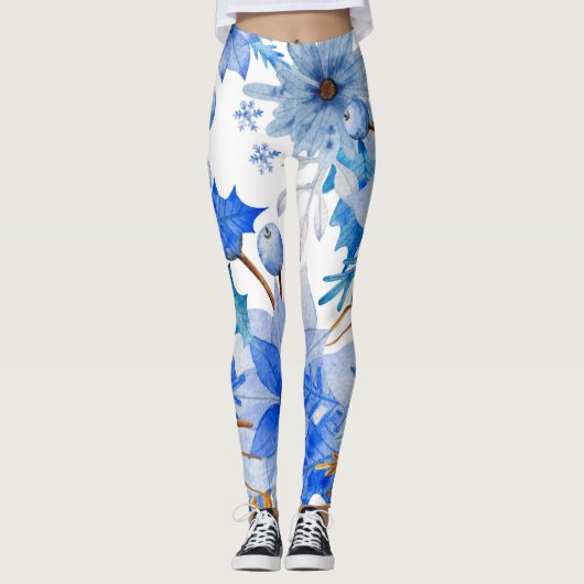 Vintage Blumenkunst Leggings (Vorderseite)