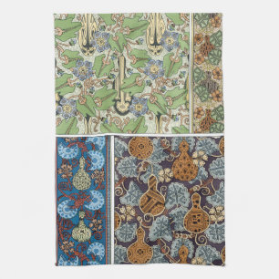 Vintage-Blumenkunst Nouveau-Gemüse, Flaschenkürbis Geschirrtuch