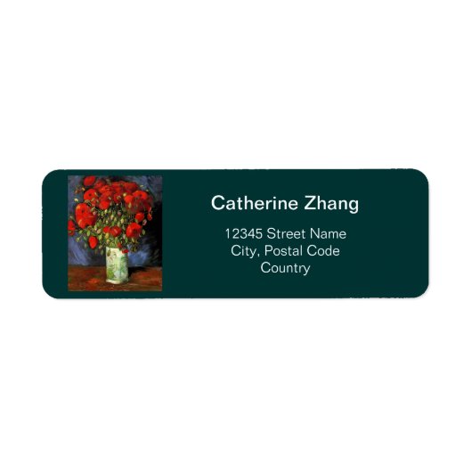 Vintage Blumenkunst Red Poppies Ansprachen (Vorne)