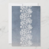 Vintage Blumenlatte - Dusty Blue Wedding Einladung (Rückseite)
