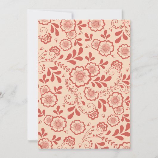 Vintage Blumenlatte Save the Date (Rückseite)