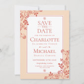 Vintage Blumenlatte Save the Date Einladung (Vorderseite)