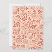 Vintage Blumenlatte Save the Date Einladung (Rückseite)