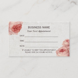 Vintage Blumenleinenbeschaffenheit der Terminkarte