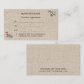 Vintage Blumenleinwand-Verabredungs-Erinnerung Terminkarte (Vorne/Hinten)