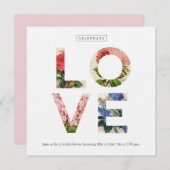 Vintage Blumenliebe Brautdusche Einladung (Vorne/Hinten)