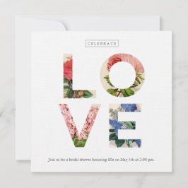 Vintage Blumenliebe Brautdusche Einladung