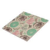 Vintage Blumenlinie Fliese (Seite)