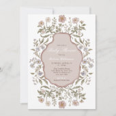 Vintage Blumenmädchen Kinderdusche Einladung (Vorderseite)