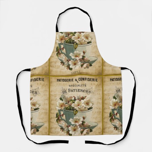 Vintage Blumenmalerei in Frankreich Schürze (Vorderseite)
