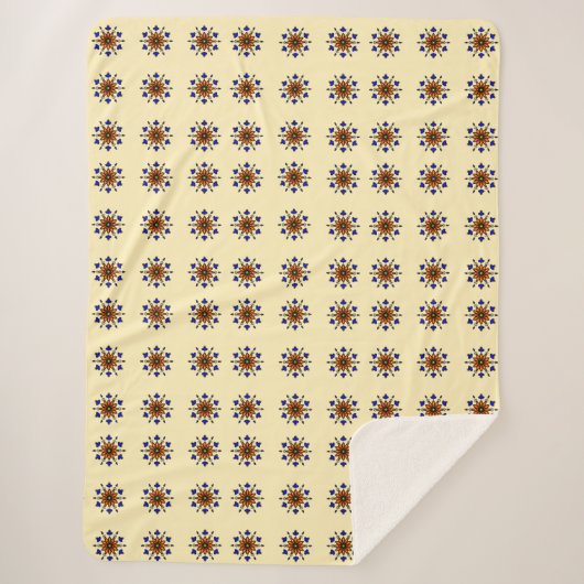 Vintage-Blumenmandala Sherpadecke (Vorderseite)
