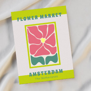 Vintage-Blumenmarkt Amsterdam Postkarte