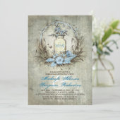 Vintage Blumenmaske Glas rustikale Probe Abendesse Einladung (Stehend Vorderseite)