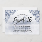Vintage Blumenmesse Misty Lake Sweet 16 Einladung (Vorderseite)
