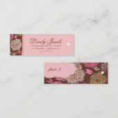 Vintage Blumenmode-Kleidungs-Rosa-Brown-Creme Mini Visitenkarte (Vorne/Hinten)