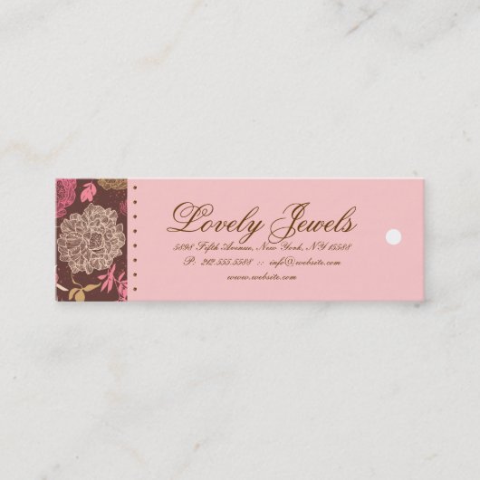 Vintage Blumenmode-Kleidungs-Rosa-Brown-Creme Mini Visitenkarte (Vorderseite)