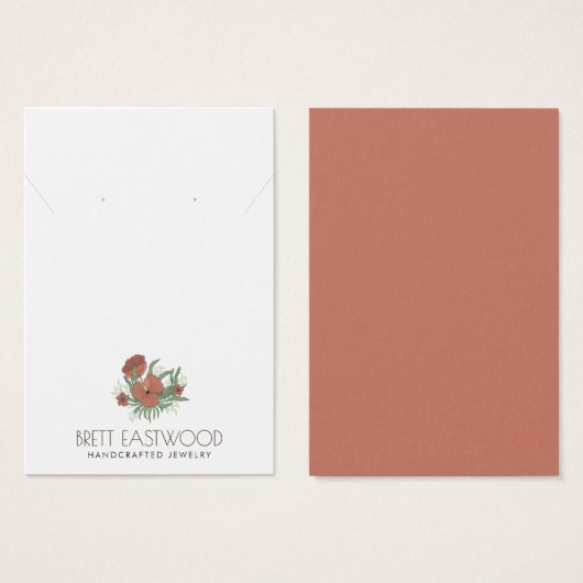 Vintage Blumenmohn-Karteikarte mit Fußleiste (Vorne & Hinten)