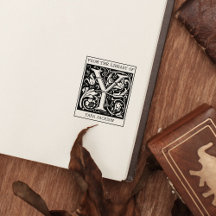 Vintage-Blumenmonogramm Buchstabe Y aus der Biblio