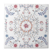 Vintage-Blumenmonogramm Fliese (Vorderseite)