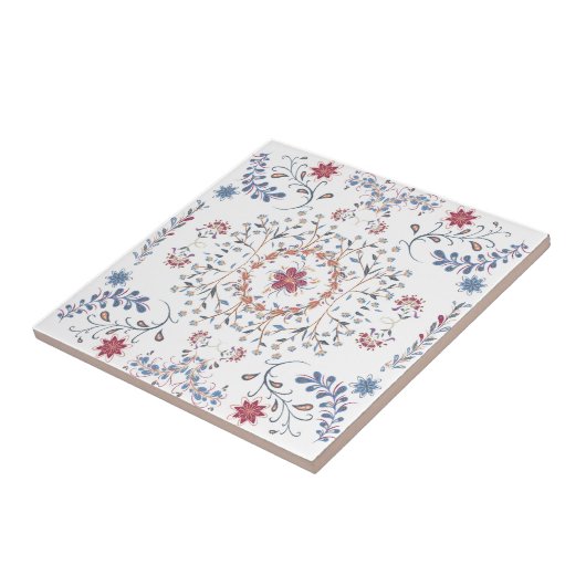 Vintage-Blumenmonogramm Fliese (Seite)