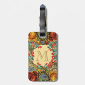 Vintage-Blumenmonogramm Gepäckanhänger (Rückseite vertikal)