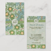 Vintage Blumenmonogramm-Geschäftskarte Visitenkarte (Vorne/Hinten)