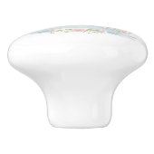 Vintage-Blumenmonogramm-Keramikgriff Keramikknauf (Seitenansicht)