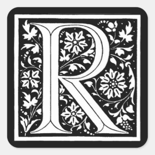 Vintage-Blumenmonogramm 'R' – Aufkleber