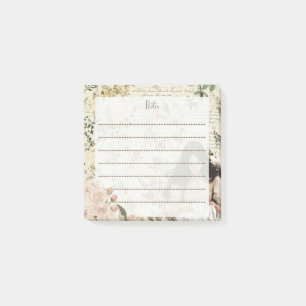 Vintage Blumenmotive mit seelenvollen Silhouetten Post-it Klebezettel