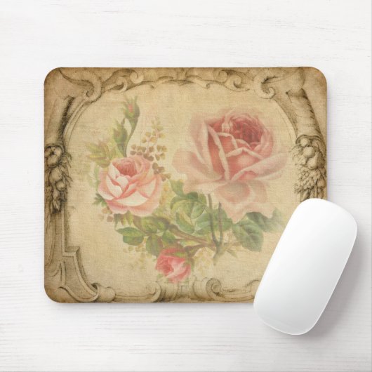 Vintage Blumenmousepad Mousepad (Mit Mouse)