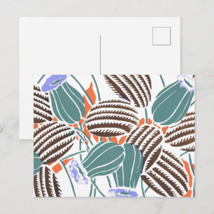 Vintage-Blumenmuster A Klein Postkarte
