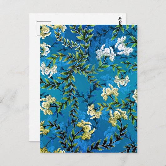 Vintage Blumenmuster-Abbildung Postkarte (Vorne/Hinten)