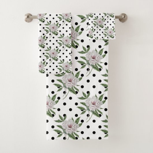 Vintage-Blumenmuster Badhandtuch Set (Insitu)