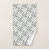 Vintage-Blumenmuster Badhandtuch Set (Handtuch)