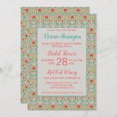 Vintage Blumenmuster Bridal Dusche Einladung (Vorne/Hinten)