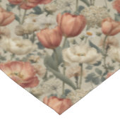 Vintage-Blumenmuster-Cotagecore Tischdecke (Schrägansicht)