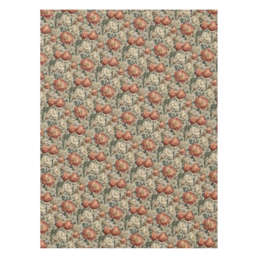 Vintage-Blumenmuster-Cotagecore Tischdecke (Vorderseite)