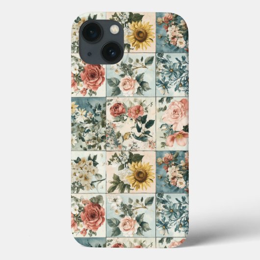 Vintage Blumenmuster-Design Case-Mate iPhone Hülle (Rückseite)