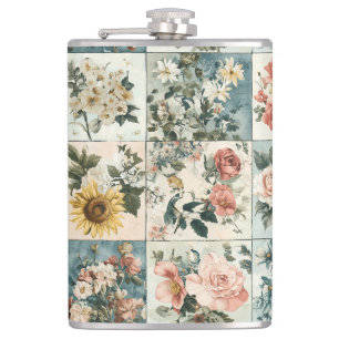 Vintage Blumenmuster-Design Flachmann