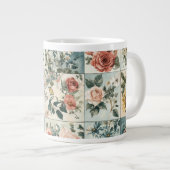 Vintage Blumenmuster-Design Jumbo-Tasse (Vorderseite Rechts)