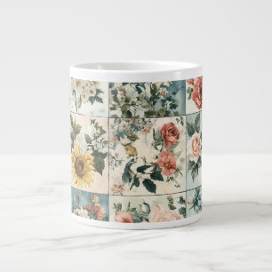 Vintage Blumenmuster-Design Jumbo-Tasse